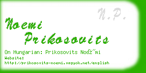 noemi prikosovits business card